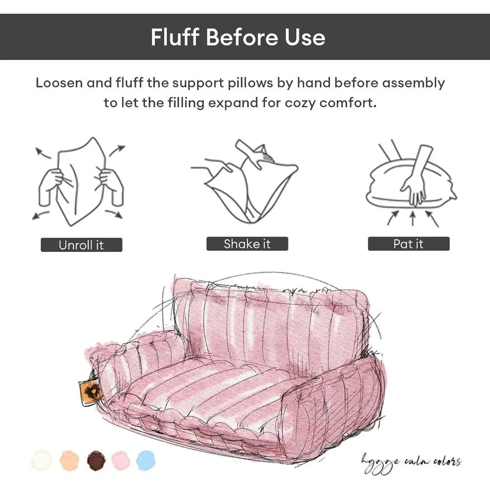 Luxury Orthopedic Dog Bed, Plush Sofa with Removable Cover, Supportive Couch for Medium to Large Dogs, Snoozy Dream Pink XXL