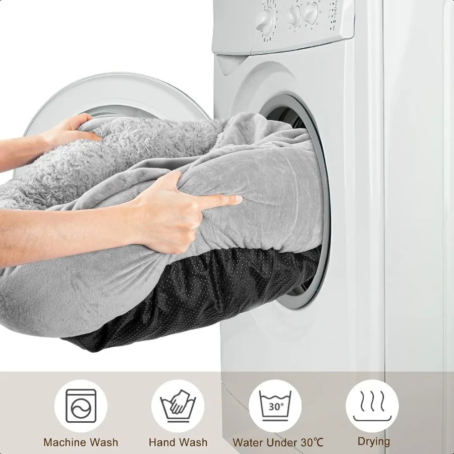 Small Dog Bed Cat Bed with Hooded Blanket Cozy Cuddler Luxury Puppy Pet Bed Donut Round Calming AntiAnxiety Dog Burrow Cave Bed