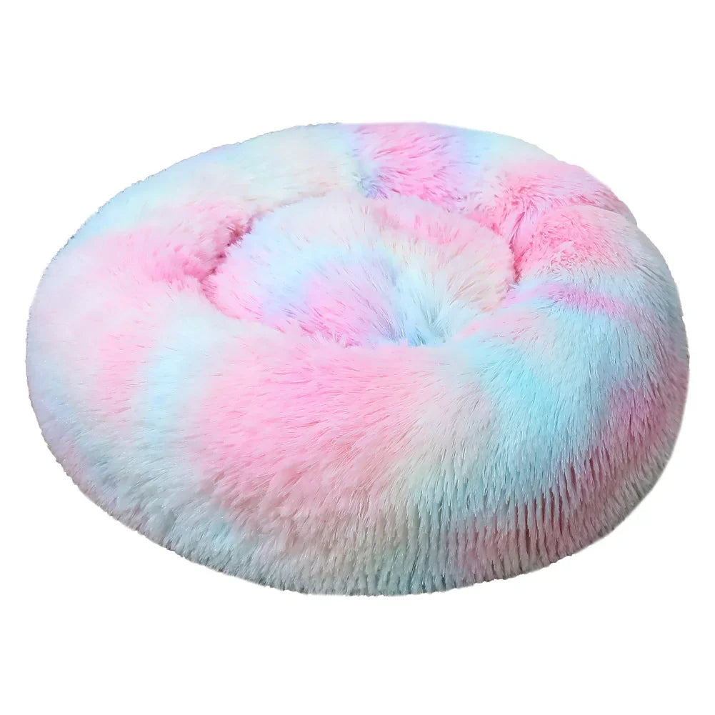 Cat Beds Washable Soft Pet Kennel Winter Thickened Warm Donut Round Pet Plush Nest Comfortable Sleeping Cat Bed Supplies