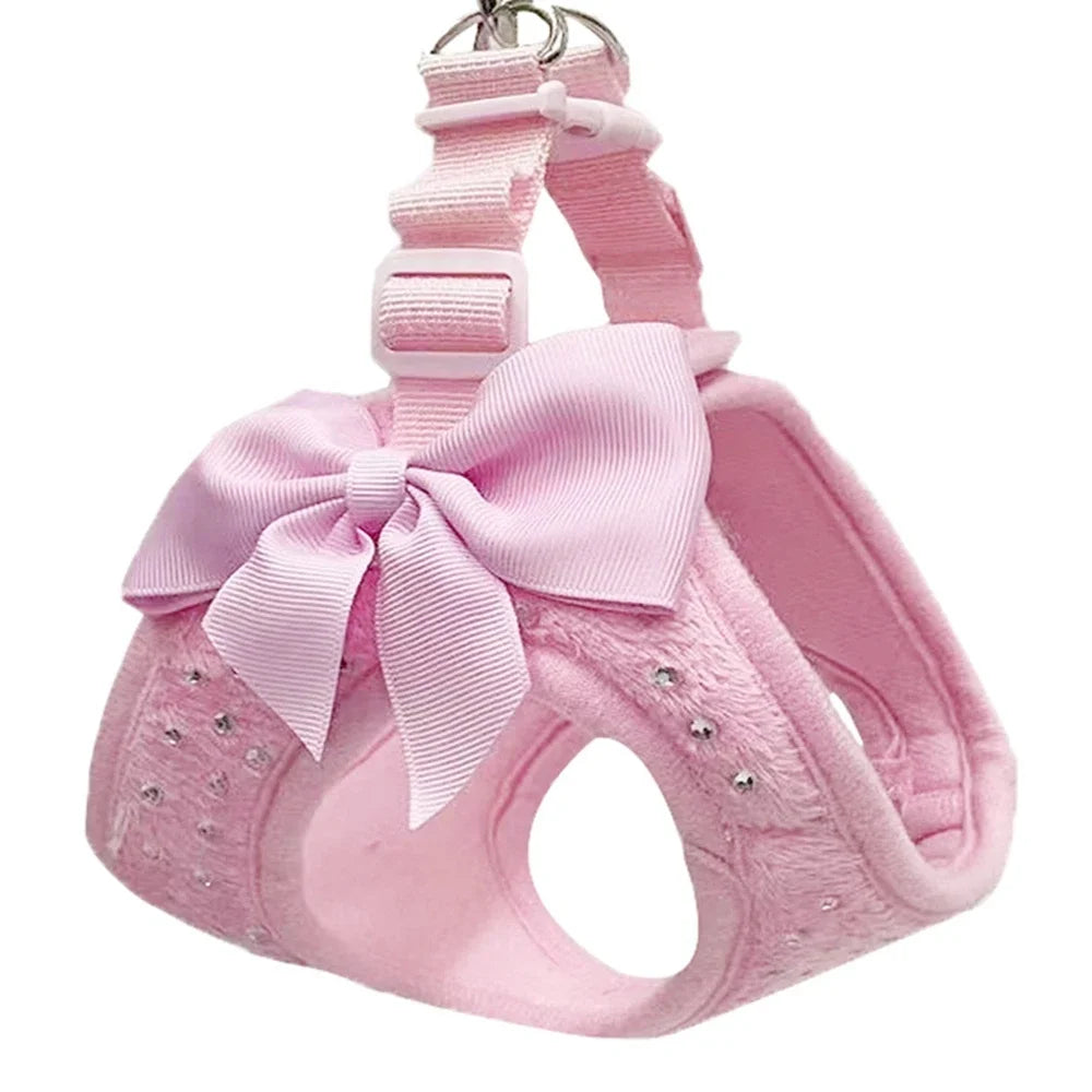 Soft Breathable Dog Chest Harness Vest Small Diamond Decoration Harness for Dogs Pets Collar Pets Chest Strap Leash