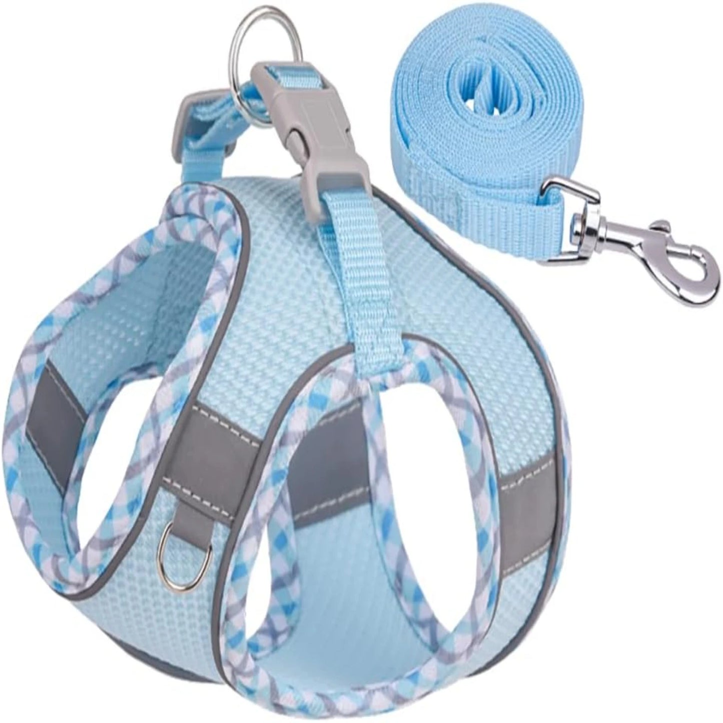 Small/Medium Cozy, Secure, and Reflective Adjustable Dogs Harness Leash Set - Top-Quality No-Pull Step-In Vest for Safe