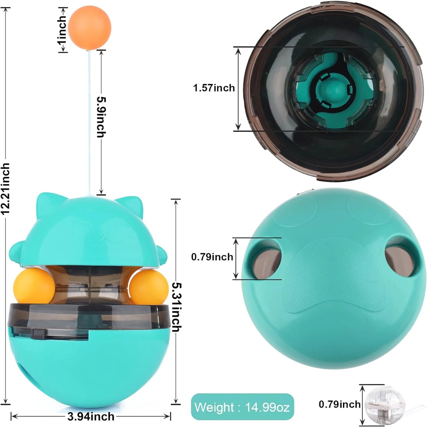 Exciting Intense Blue Interactive Dispensing Toy for Small and Medium Dogs Cats - Engaging Pet Treat Feeder Dispenser