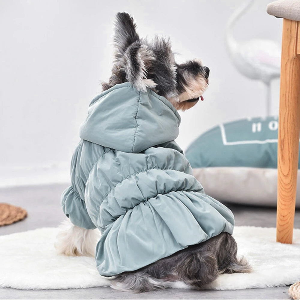 Winter Warm Pet Dog Coat Dogs Hoodies Warm Sweatshirt Cute Floral Bubble Dress Comfortable Soft Clothing Pet Dog Clothes Costume