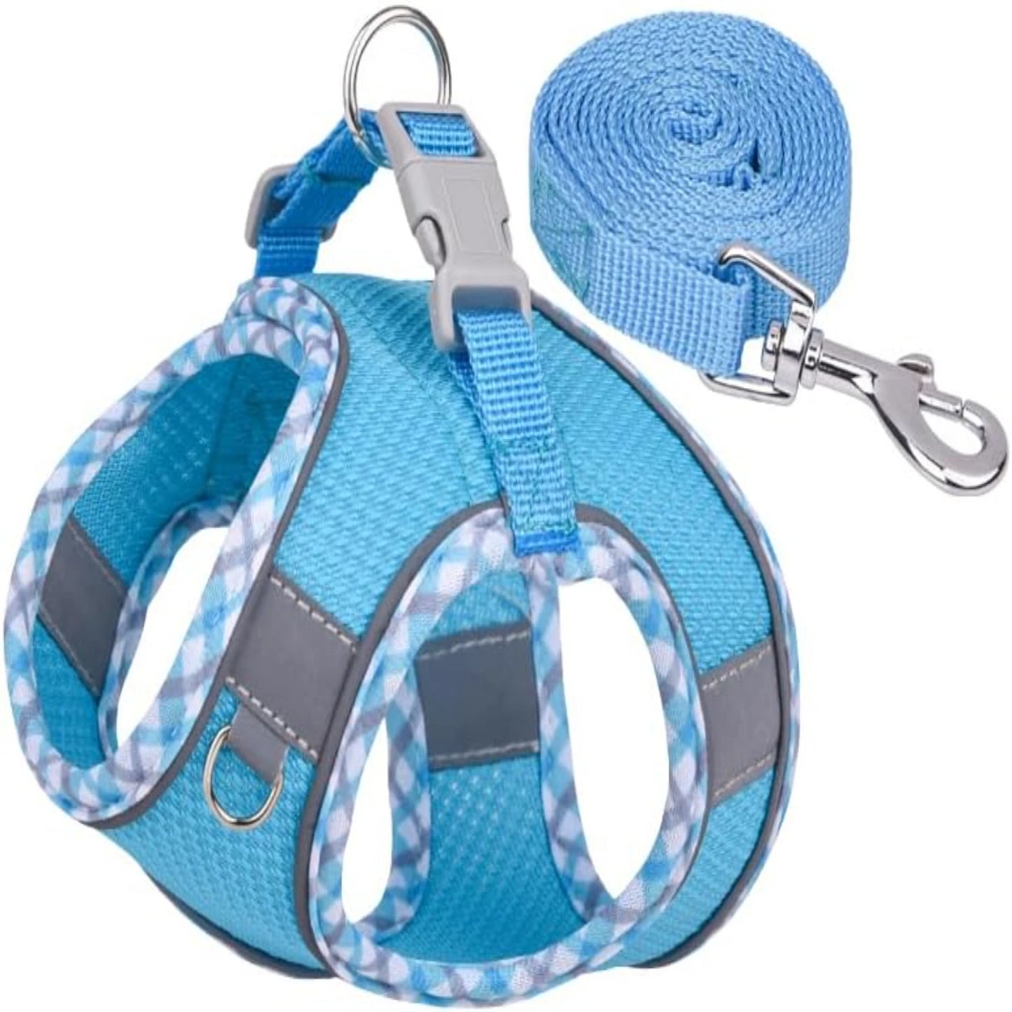 Small/Medium Cozy, Secure, and Reflective Adjustable Dogs Harness Leash Set - Top-Quality No-Pull Step-In Vest for Safe