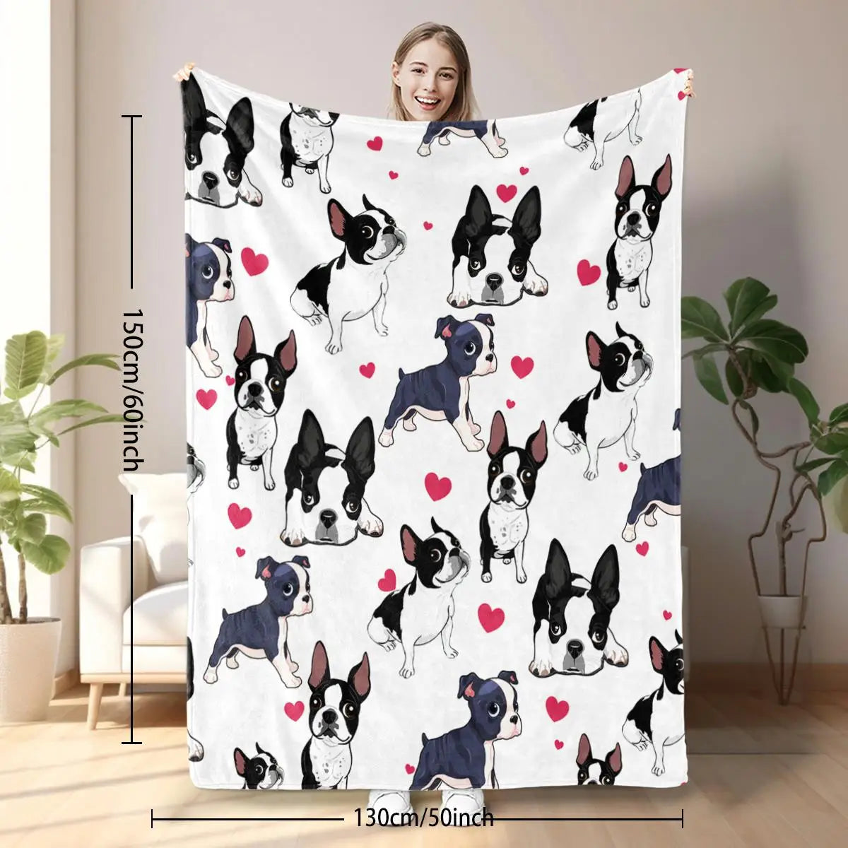 1pc Adorable Fleece Dog Blanket - Soft, Cozy, Lightweight, Warm, Flannel Throw for couch , Bed, Sofa, Living Room Decor -