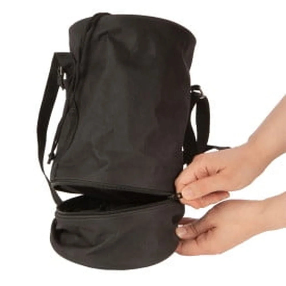 Portable Pet Food Storage Bag with Zip-off Bowl Adjustable Strap Dogs and Cats Holds Dry Kibble and Water 12 Cups