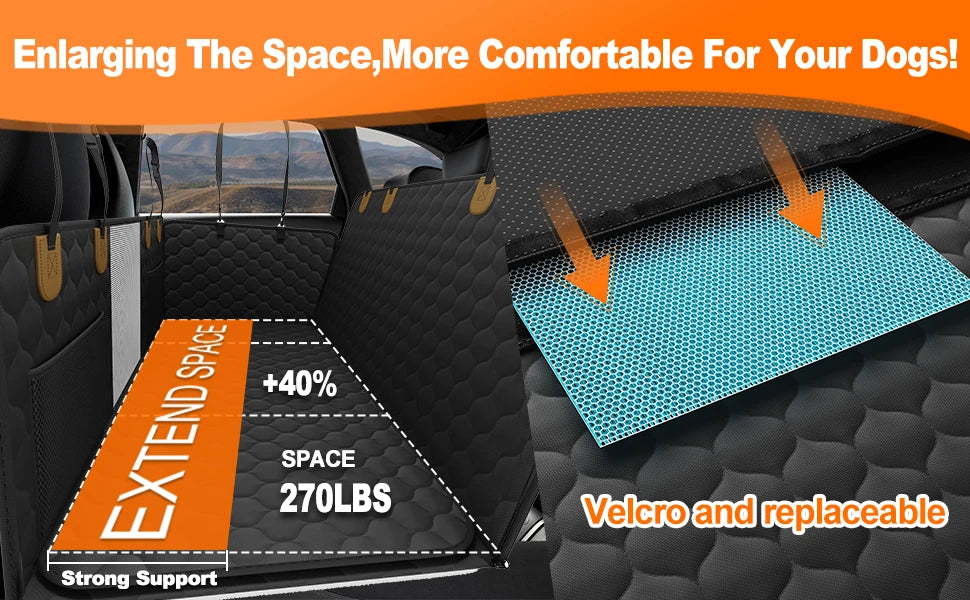 Waterproof Pet Travel Accessories Foldable Dog Car Seat Car Pet Seat Safety Hammock Trunk Mat Car Rear Back Seat Protector