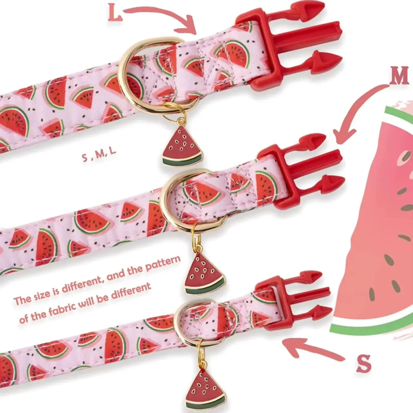 fruit pattern Pet dog collar with Fruit metal pendant do for Cat Puppy Dog Kawaii dog collar Puppy Cute cat collar