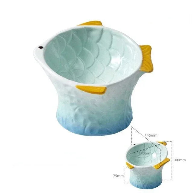 Cat Bowl Pet Feeder Dish Dog Treats Bowls Plate Feeding Eating Ceramic Elevated Dishes Kitten Decorative Creative Raised Water