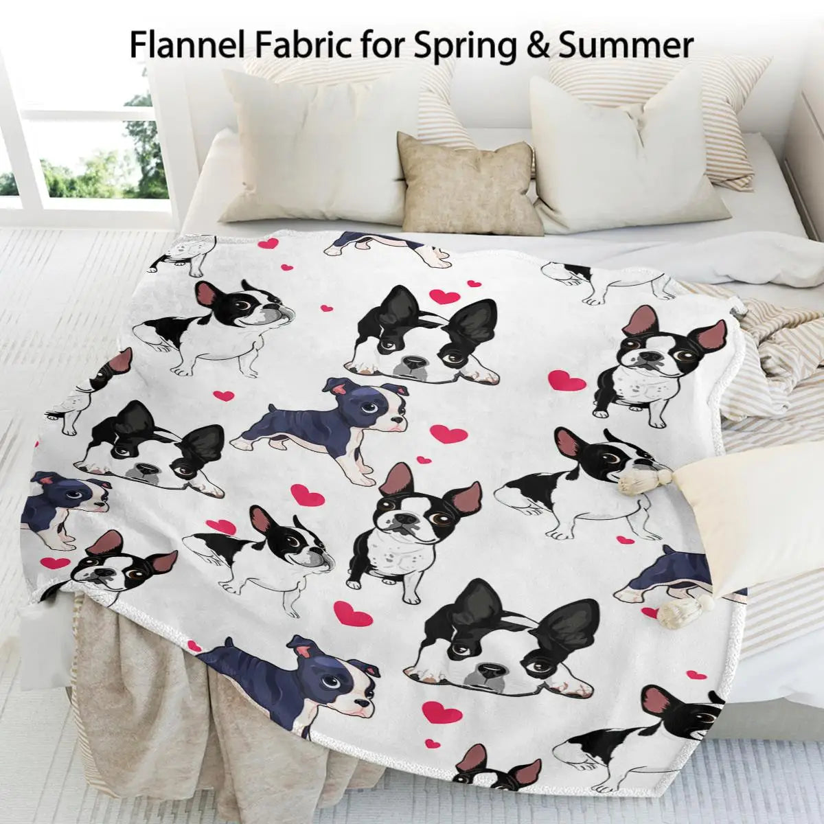 1pc Adorable Fleece Dog Blanket - Soft, Cozy, Lightweight, Warm, Flannel Throw for couch , Bed, Sofa, Living Room Decor -
