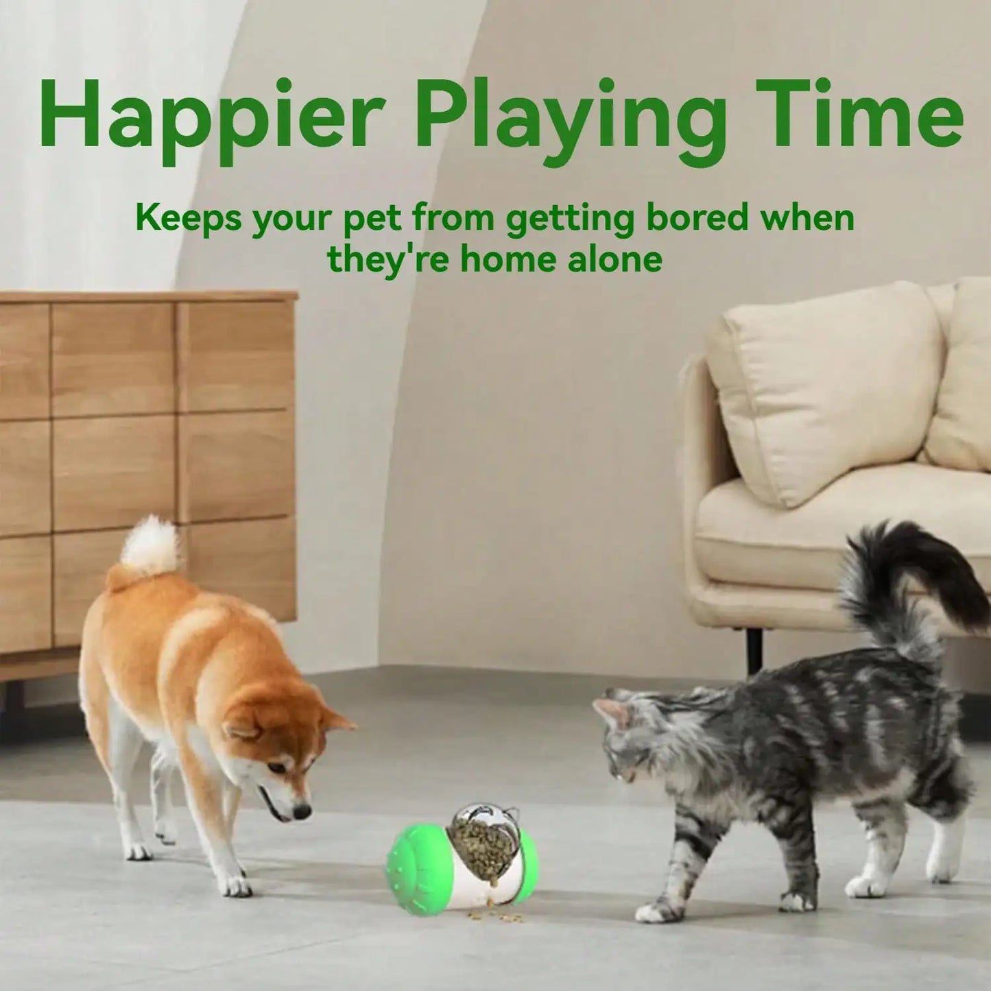 Snack Dispensing Dog Toys, Rocking Bear Food Dispenser Tumbler, Tumbler Dog And Cat Food Dispenser Feeder Ball Toys,Non-electric