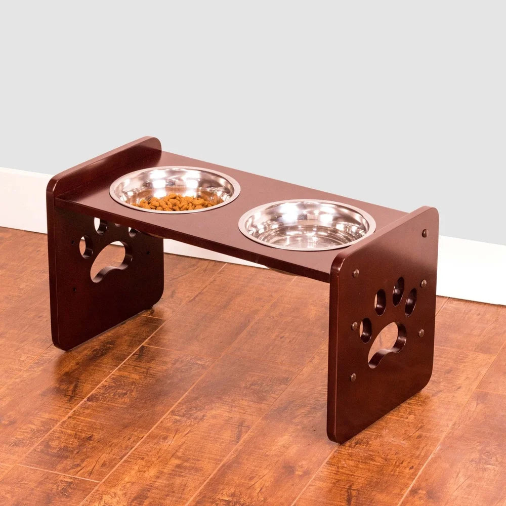 Adjustable Pet Feeder Elevated Dog Bowl Adjustable Height Optimal Feeding Posture Rubber Bottom Pads Stability 33oz Capacity