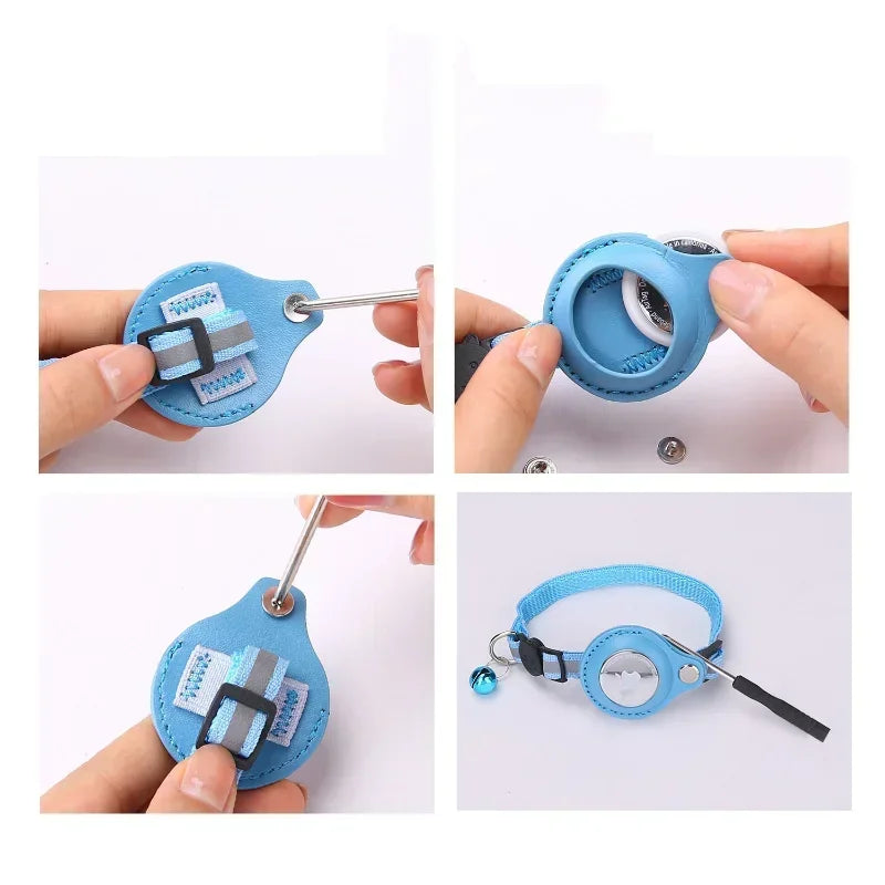 Cat Positioning Collar Protective Case Reflective Bell Anti Loss Cat Collar Protective Case Suitable For Apple Airtag