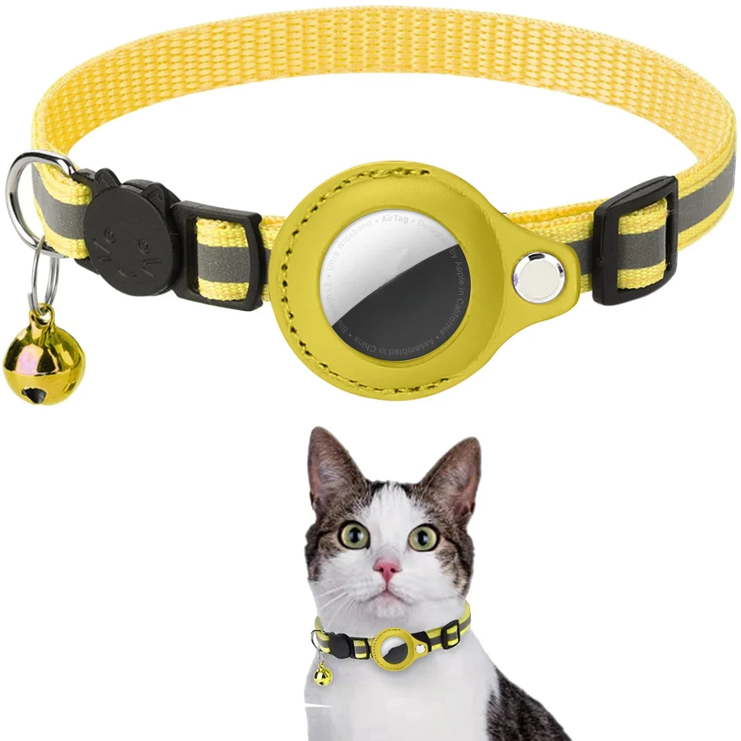 Cat Positioning Collar Protective Case Reflective Bell Anti Loss Cat Collar Protective Case Suitable For Apple Airtag