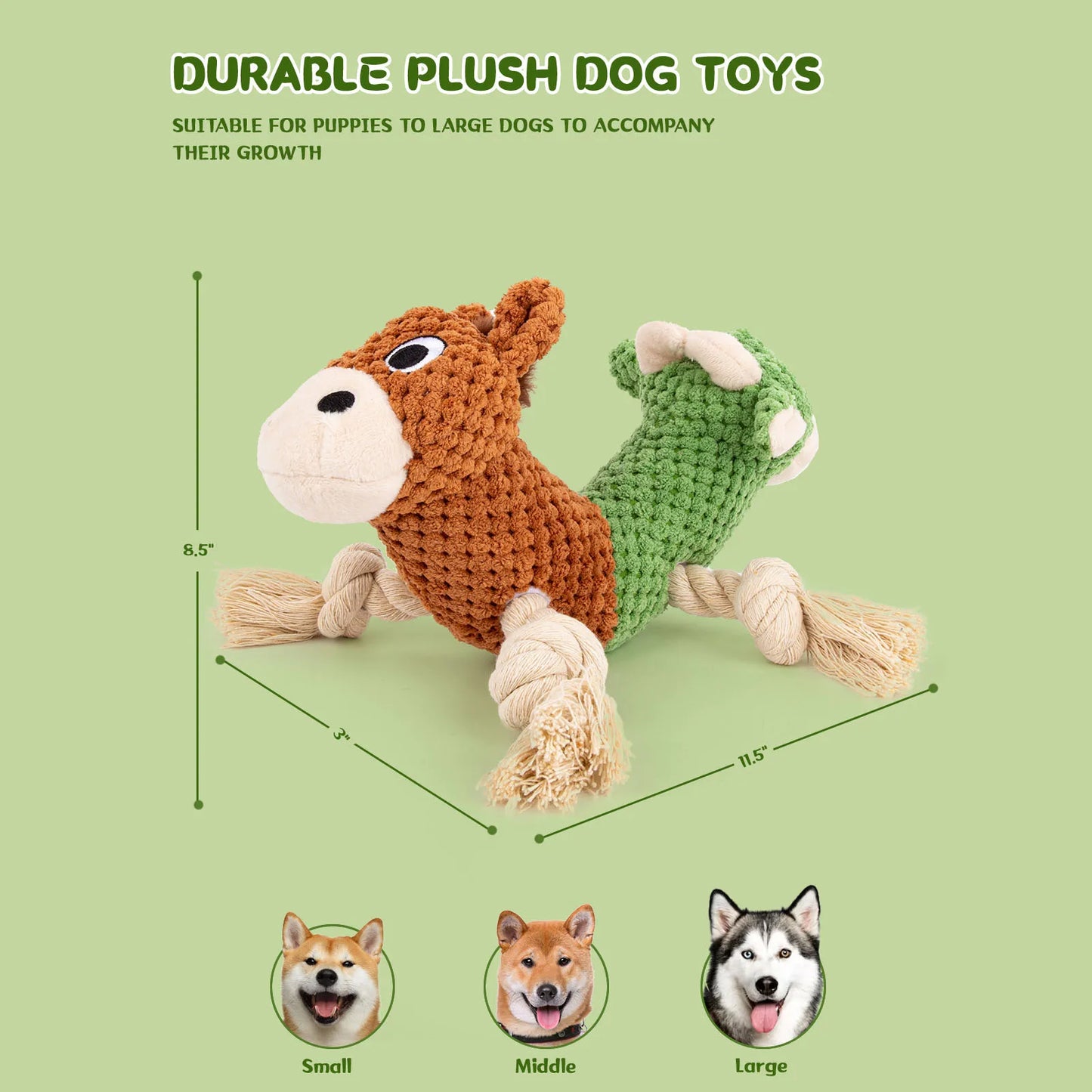 Squeaky Dog Cow and Horse Double Headed Plush Dog Chew for Small Medium Large Dogs Plush Squeaky Dog Squeaky Dog