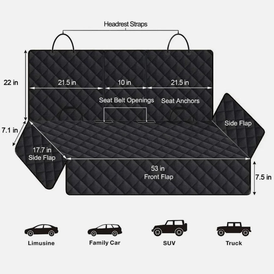 Universal Car Back Seat Cover For Dog Cat Waterproof Auto SUV Truck Rear Seat Protector Mat Nonslip Safety Carry Pet Outing