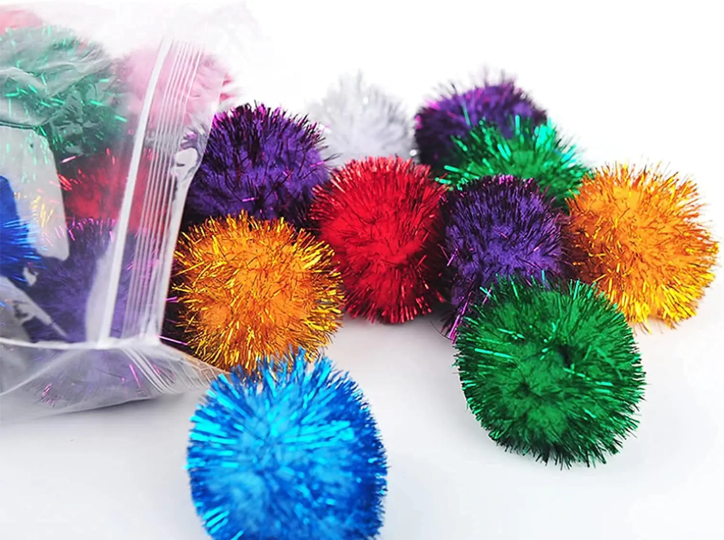 20 Sparkling Balls of Various Colors - Cat's Favorite Toy Ball Sparkling.