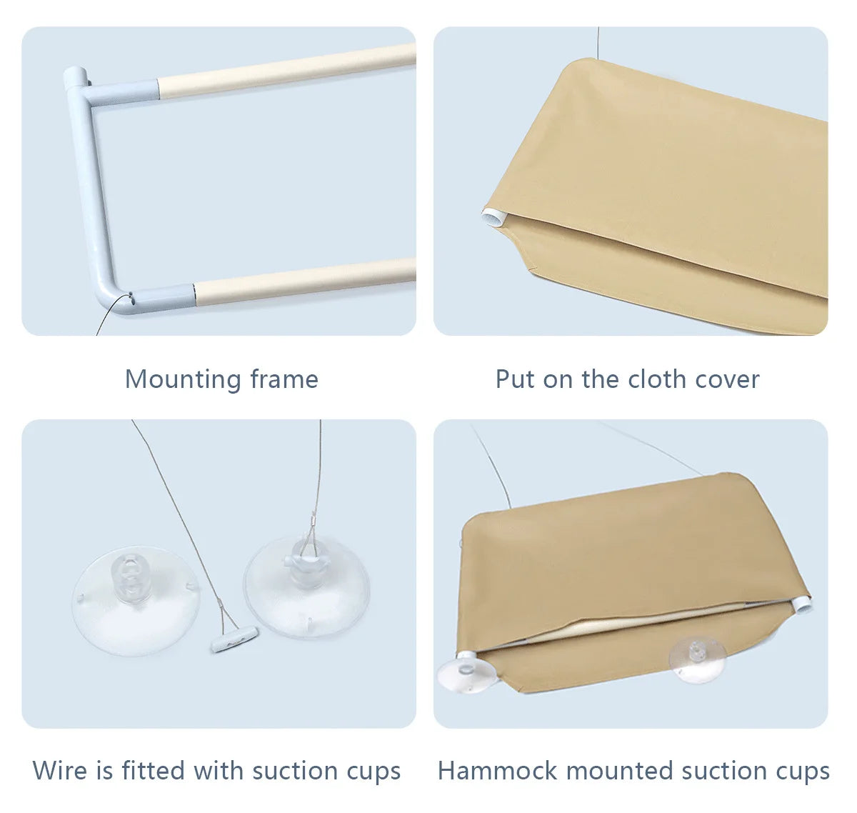 Cat hammock, cat window suction cup, cat nest, cat climbing frame, suspended balcony, glass, sun drying, pet cat bedding supplie