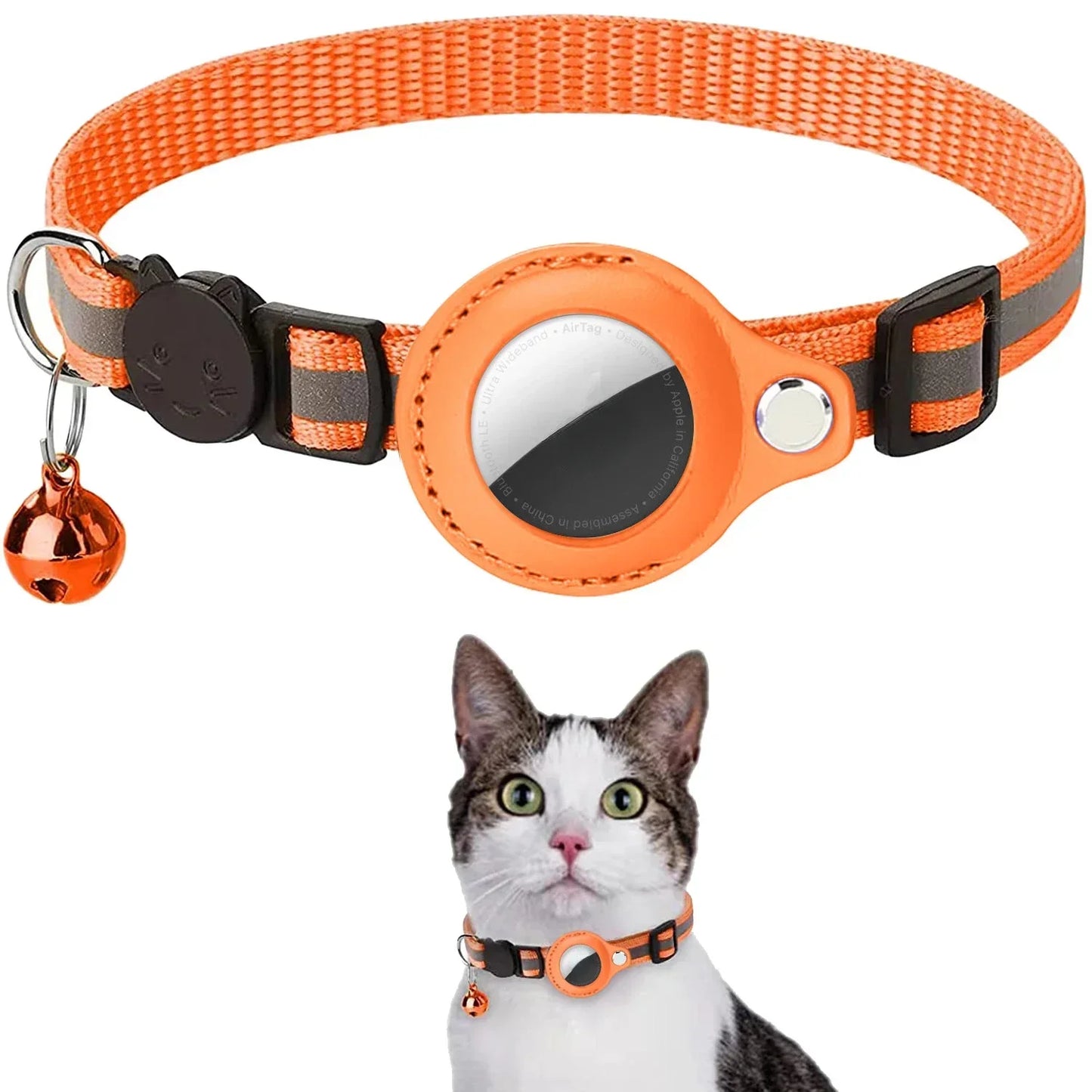 Cat Positioning Collar Protective Case Reflective Bell Anti Loss Cat Collar Protective Case Suitable For Apple Airtag