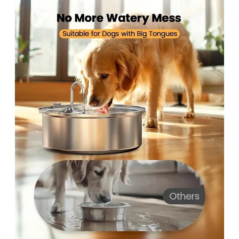 Dog Water Bowl Dispenser,7L Quiet Automatic Dog Water Dispenser Stainless Steel,100% BPA-Free for Cats