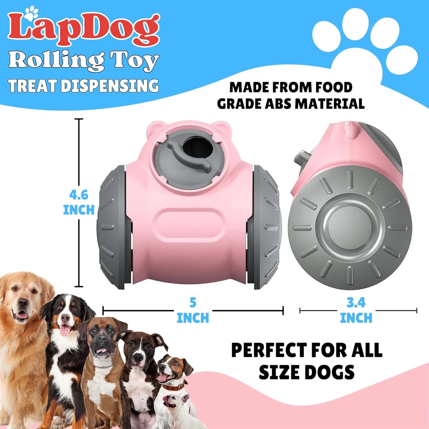 Engaging Interactive Slow Feeder Dog Toy Teal - Stimulating Adjustable Treat Dispensing Puzzle for Small, Medium, Large Dogs