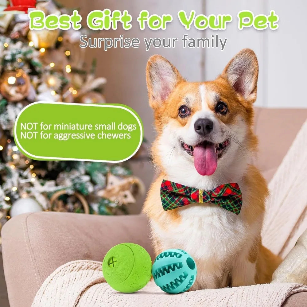 Interactive Dog Toys for Treat Dispensing, Durable Puppy Toys for Teething, Dog Treat Ball for Teeth/Slow Feeder/IQ Training/Pla