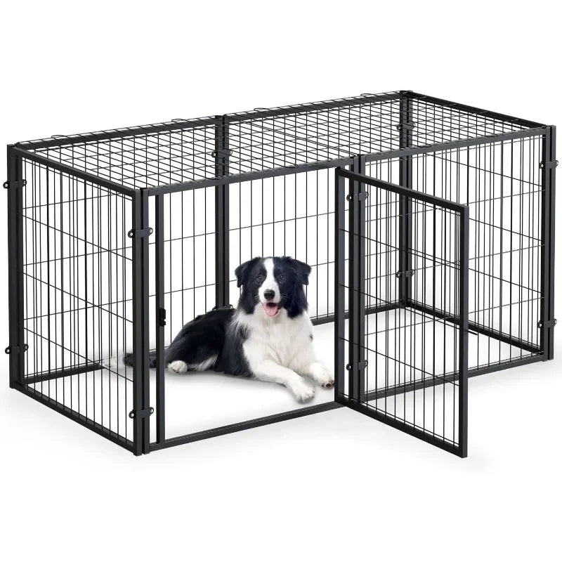 Heavy Duty Large Dog Crate, 48 "long X 24" Height, Dog Crate, Dog Kennel, Pet Crate, Indoor Outdoor, XL, Black