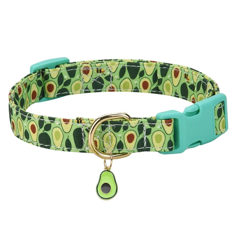 fruit pattern Pet dog collar with Fruit metal pendant do for Cat Puppy Dog Kawaii dog collar Puppy Cute cat collar
