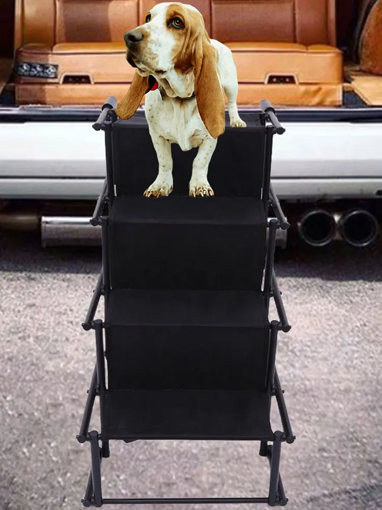 4 Steps Pet Ramp Auto Travel Ladder with Nonslip Surface Pet Ladder Lightweight Portable Dog Cat Ladder Dog Car Steps
