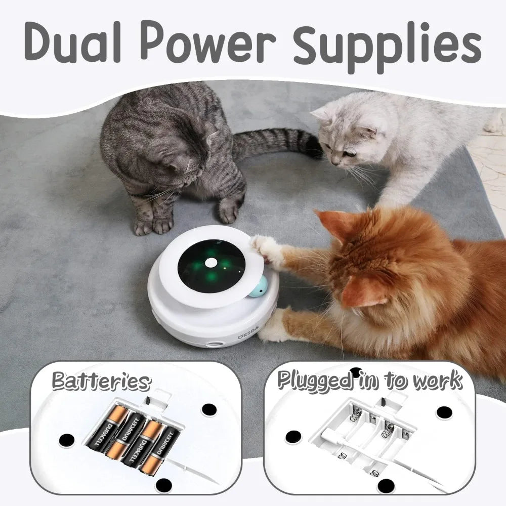 2in1 Interactive Toys for Indoor Cats, Timer Auto On/Off, Cat Toy Balls & Ambush Electronic Cat Mice Toy for Entertainment