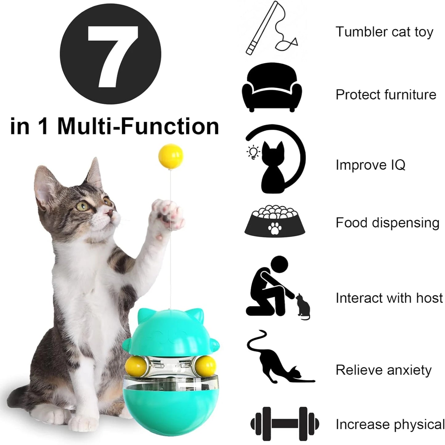Exciting Intense Blue Interactive Dispensing Toy for Small and Medium Dogs Cats - Engaging Pet Treat Feeder Dispenser