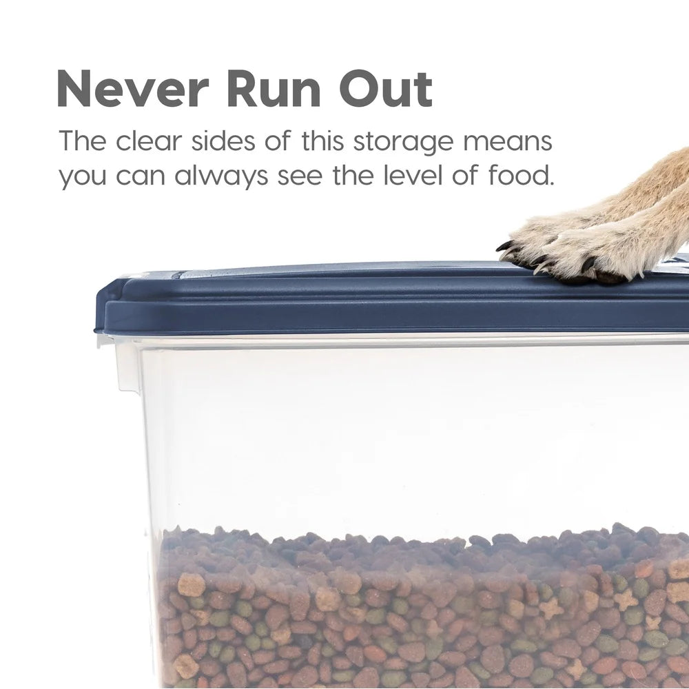 Airtight Pet Food Container Set with Scoop 40L and 14L Durable Storage Bin Dogs Cats Treats Easy Access Wheels