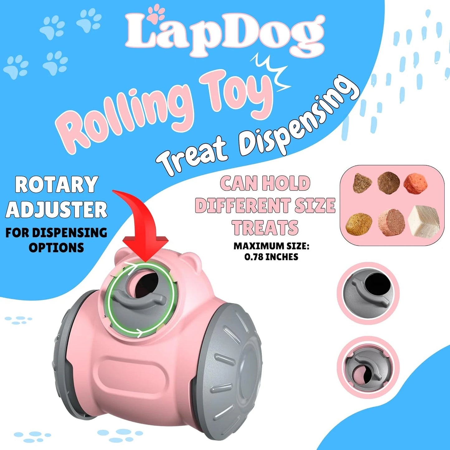 Engaging Interactive Slow Feeder Dog Toy Teal - Stimulating Adjustable Treat Dispensing Puzzle for Small, Medium, Large Dogs