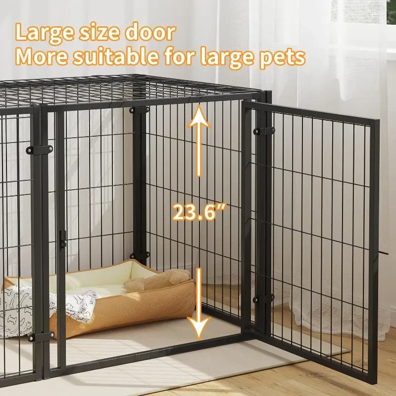 Heavy Duty Large Dog Crate, 48 "long X 24" Height, Dog Crate, Dog Kennel, Pet Crate, Indoor Outdoor, XL, Black