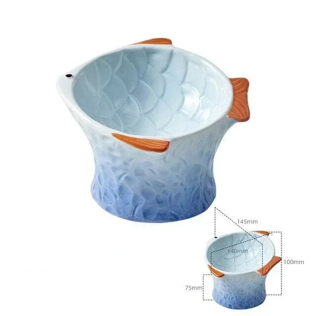 Cat Bowl Pet Feeder Dish Dog Treats Bowls Plate Feeding Eating Ceramic Elevated Dishes Kitten Decorative Creative Raised Water