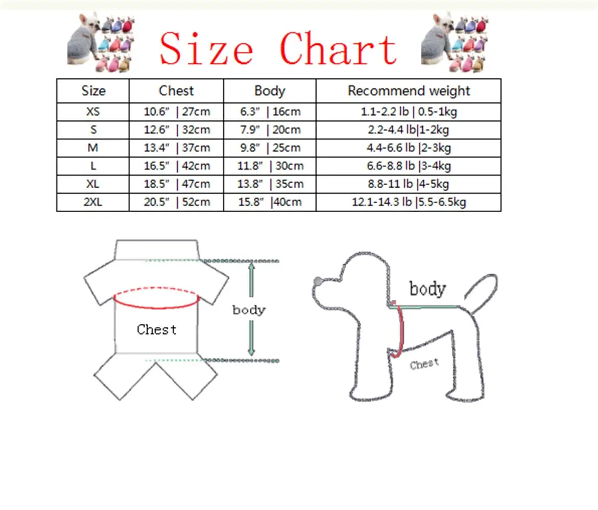 Dog Sweater Dog Clothes Warm Dog Sweater for Fall/Winter