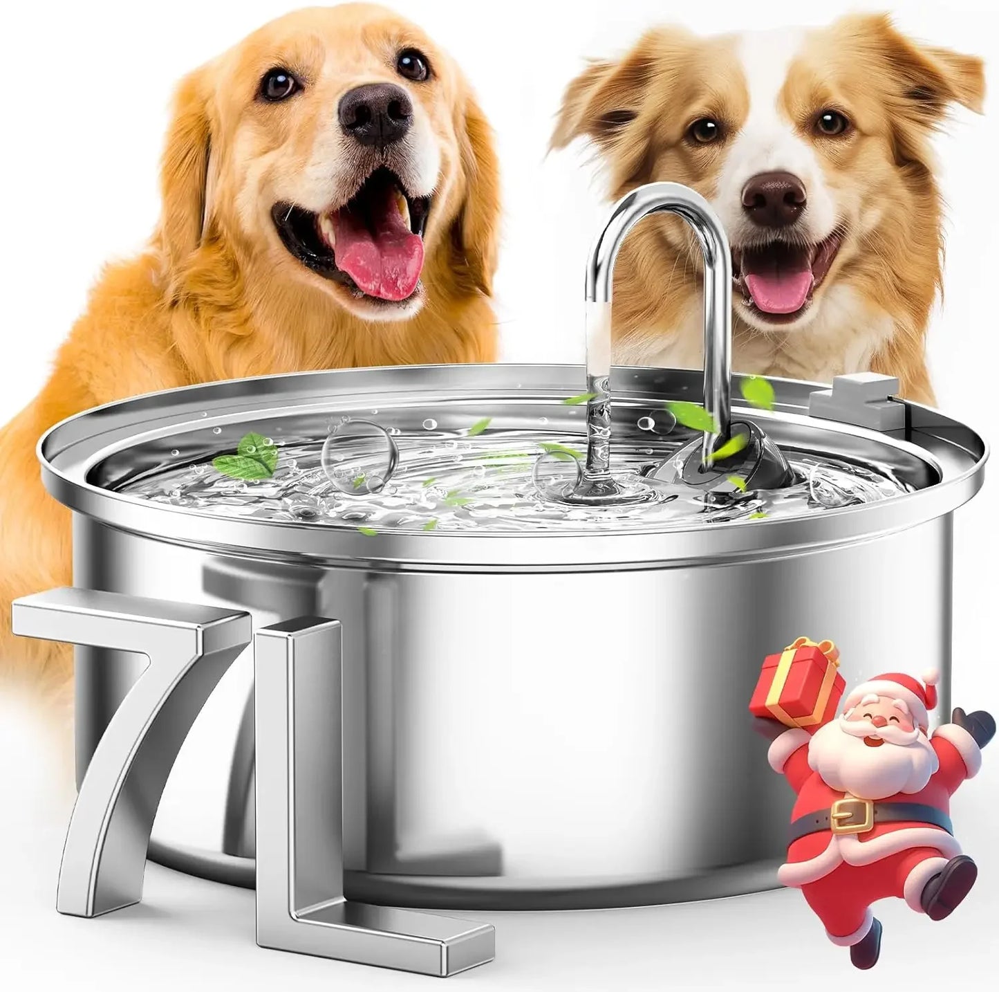 Dog Water Bowl Dispenser,7L Quiet Automatic Dog Water Dispenser Stainless Steel,100% BPA-Free for Cats