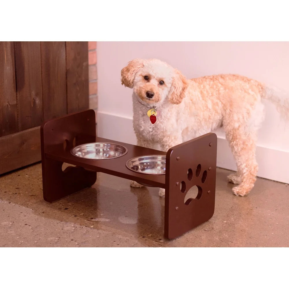 Adjustable Pet Feeder Elevated Dog Bowl Adjustable Height Optimal Feeding Posture Rubber Bottom Pads Stability 33oz Capacity