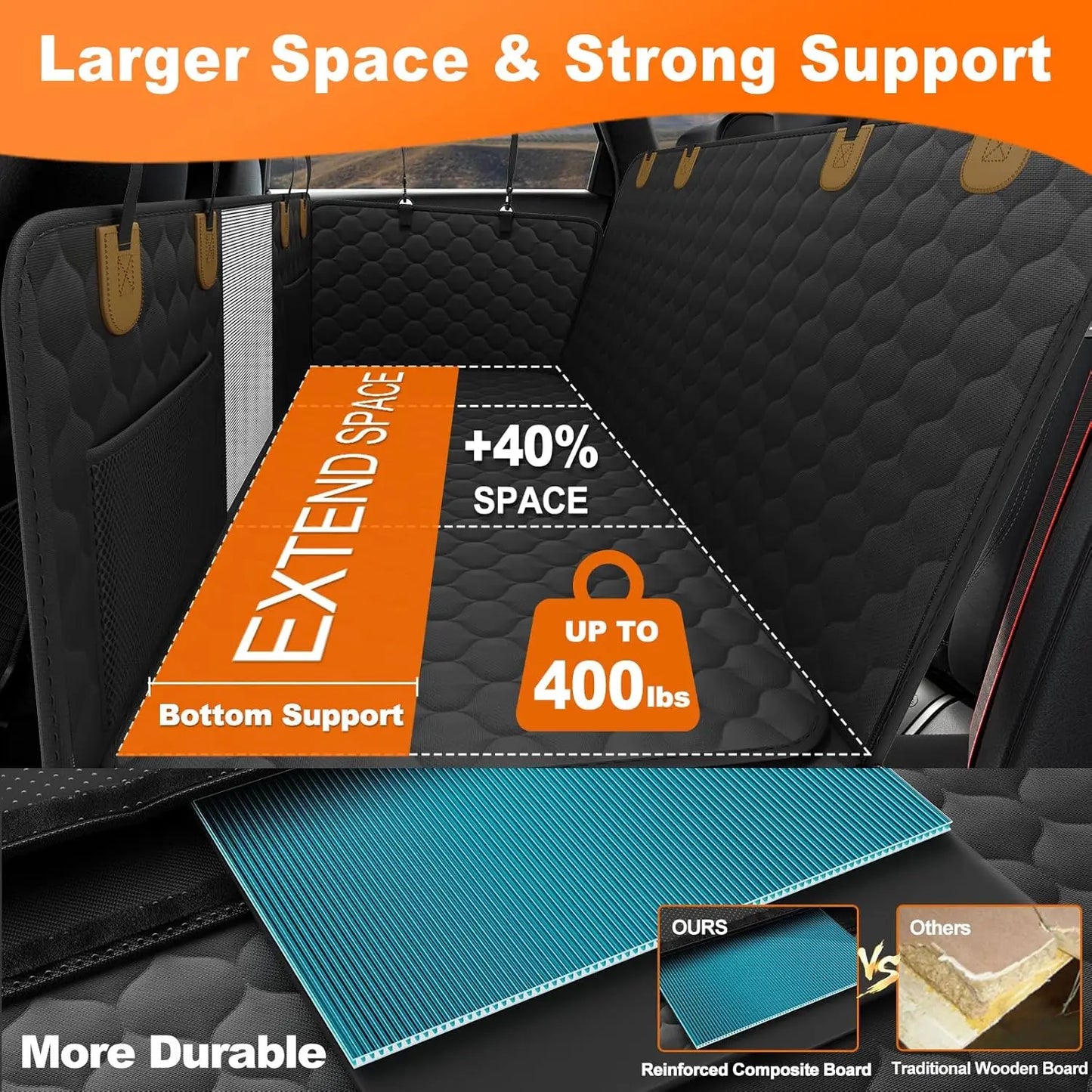 Waterproof Pet Travel Accessories Foldable Dog Car Seat Car Pet Seat Safety Hammock Trunk Mat Car Rear Back Seat Protector