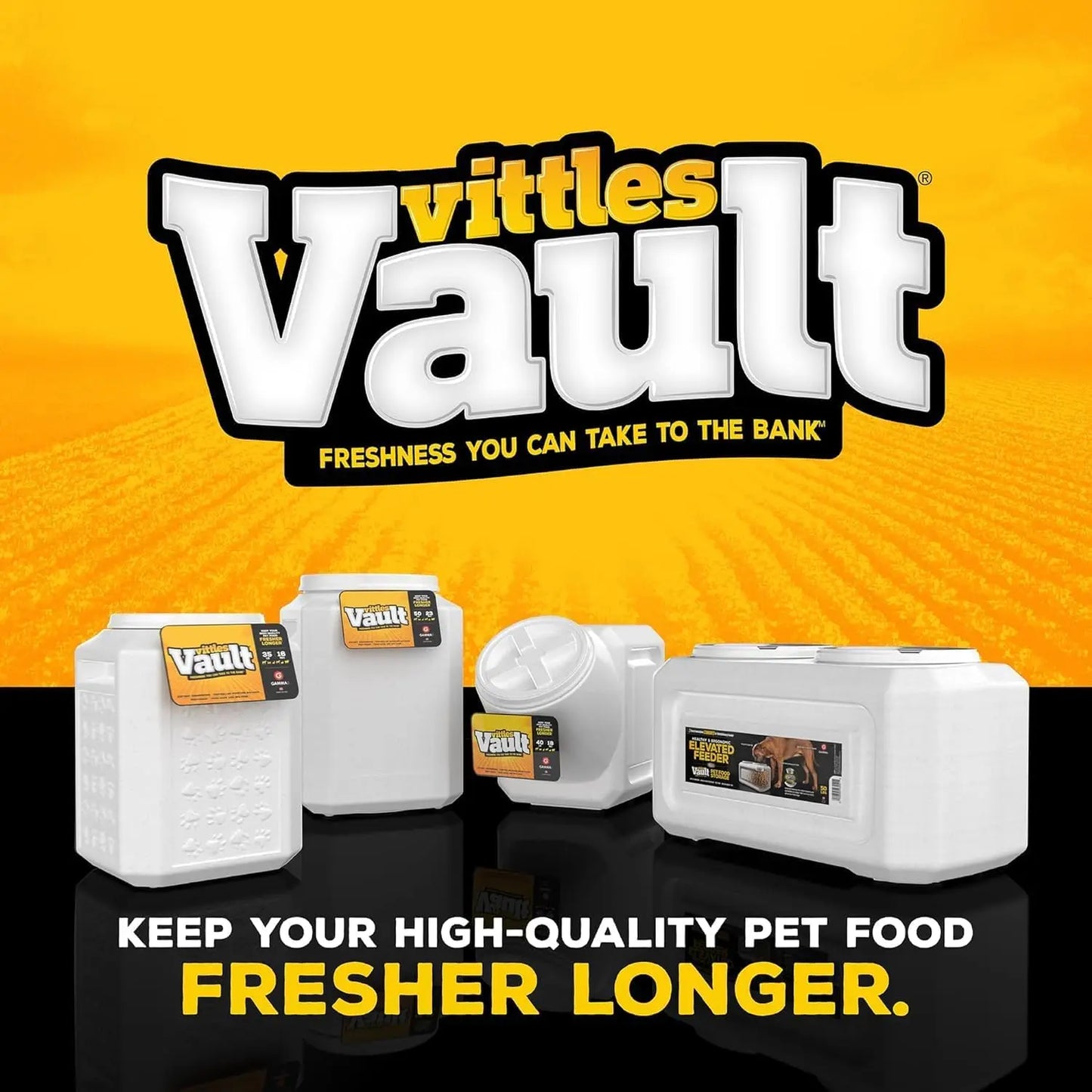 Vittles Vault Stackable Dog Food Storage Container with Sealing Lid, Up to 60 lbs Dry Pet Food Storage Container, USA-Mad