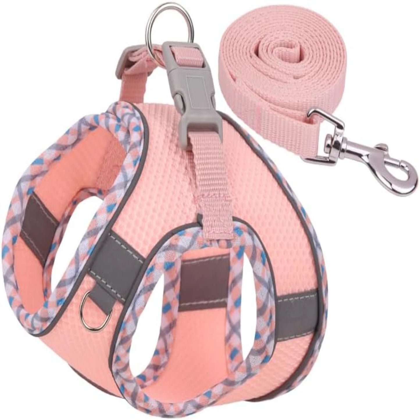Small/Medium Cozy, Secure, and Reflective Adjustable Dogs Harness Leash Set - Top-Quality No-Pull Step-In Vest for Safe
