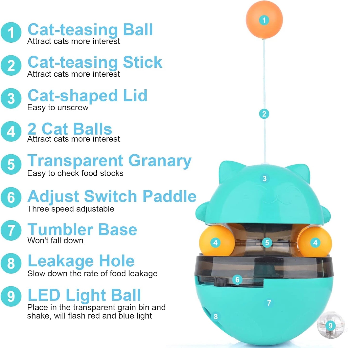 Exciting Intense Blue Interactive Dispensing Toy for Small and Medium Dogs Cats - Engaging Pet Treat Feeder Dispenser
