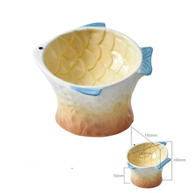 Cat Bowl Pet Feeder Dish Dog Treats Bowls Plate Feeding Eating Ceramic Elevated Dishes Kitten Decorative Creative Raised Water