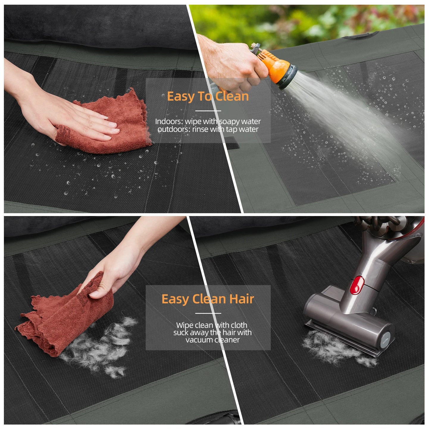 Dog Bed for Dogs and Cats Indoor Outdoor Elevated Pet Lounger Bed with Detachable Plush Bolster Cooling Summer L XL 2XL