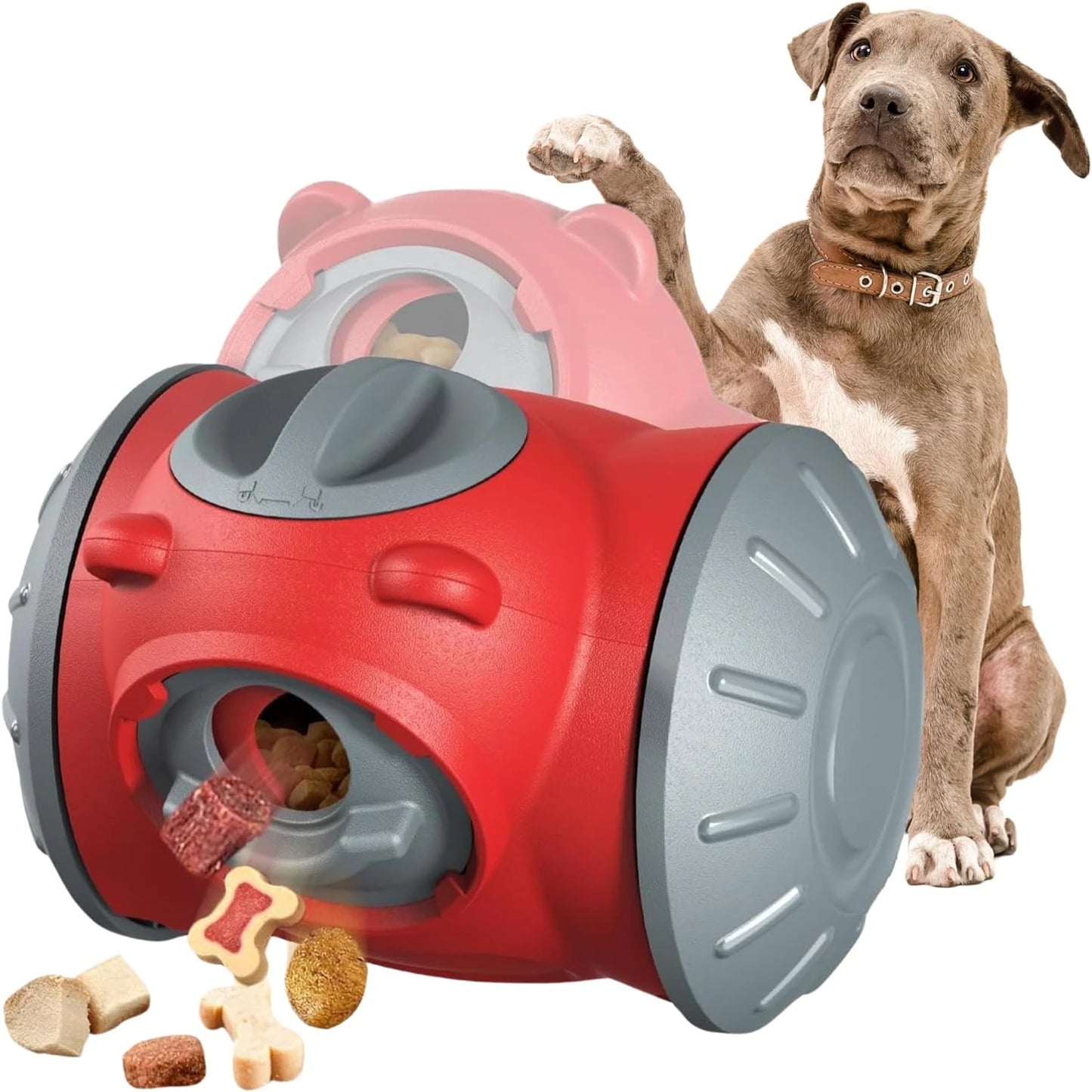 Engaging Interactive Slow Feeder Dog Toy Teal - Stimulating Adjustable Treat Dispensing Puzzle for Small, Medium, Large Dogs