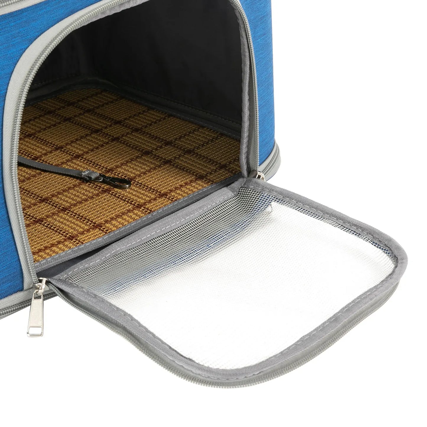 Blue Collapsible Pet Carrier | 600D Oxford Waterproof Travel Bag for Cats, 7kg Capacity, Outdoor Hiking