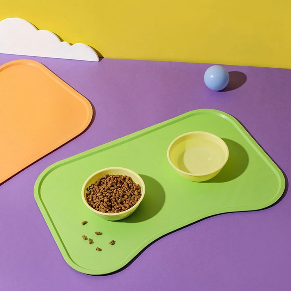 Silicone Pet Feeding Mat Dog Cat Bowl Food Mat Non-Stick Waterproof Pet Food Feeding Pad Puppy Feeder Water Cushion Placemat