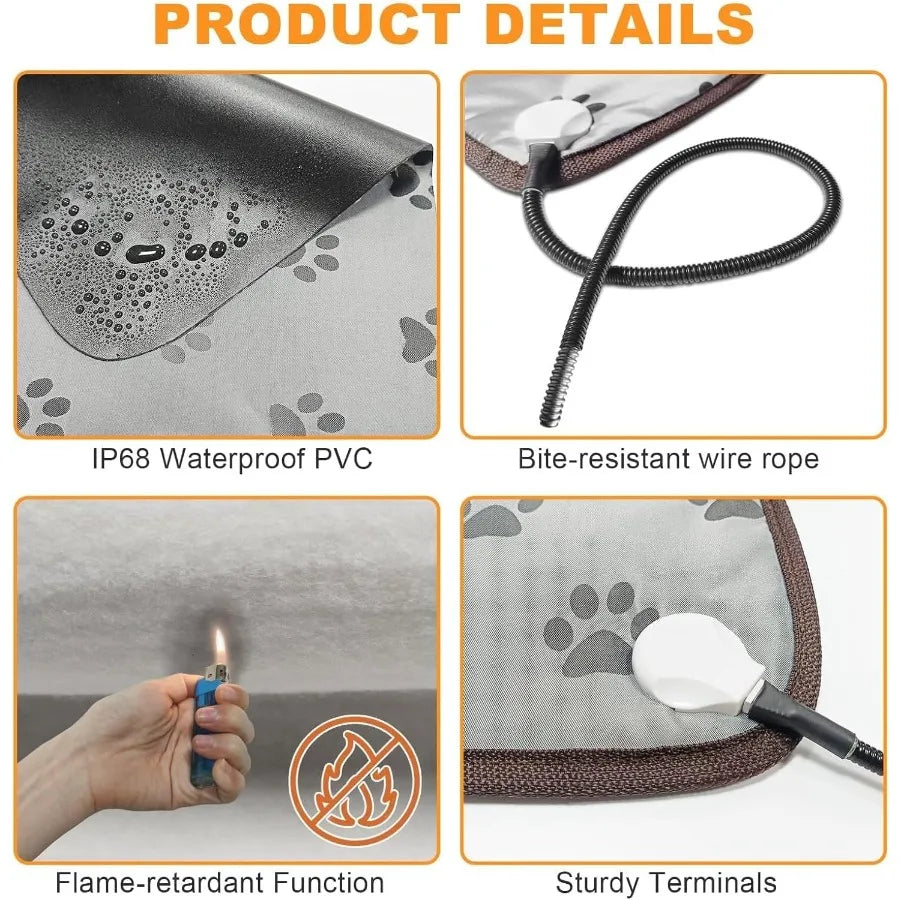 Extra Large Dog Heating Pad 47×30in Waterproof Heating Dog Bed with Smart Constant Temperature Control and Always On Function M