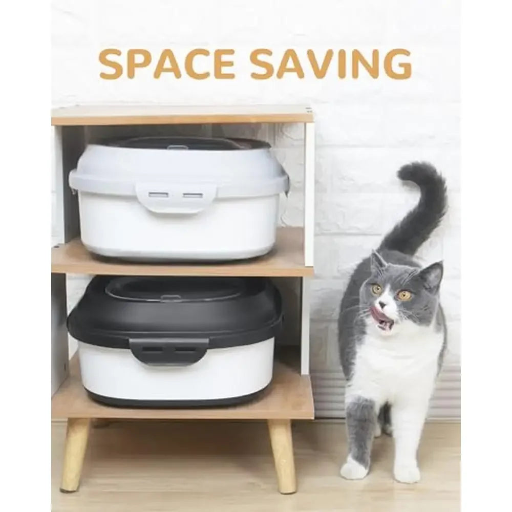 Pet Food Storage Container Airtight Seal Wheels Scoop 35lb Capacity 2pc Set Black