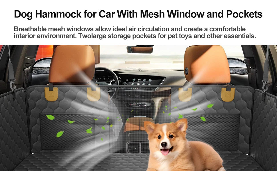 Waterproof Pet Travel Accessories Foldable Dog Car Seat Car Pet Seat Safety Hammock Trunk Mat Car Rear Back Seat Protector